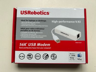 US Robotics 56K USB Controller Dial-up Fax Modem Model USR5637 New Open Box