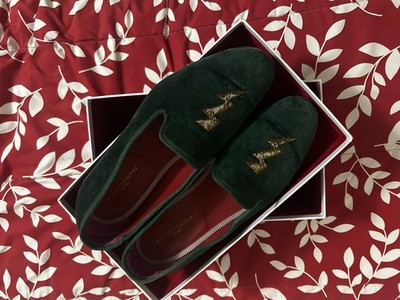F.E. Castleberry Green Velvet Lightning Loafers Men's Sz 11