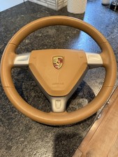 2005-2008 Porsche 997 911 987 Cayman Boxster Steering Wheel Oem Beige