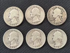 Lot of (6) 90% Silver  Washington Quarters 1934-1936-1939D- 1944S-1946  LOT#1