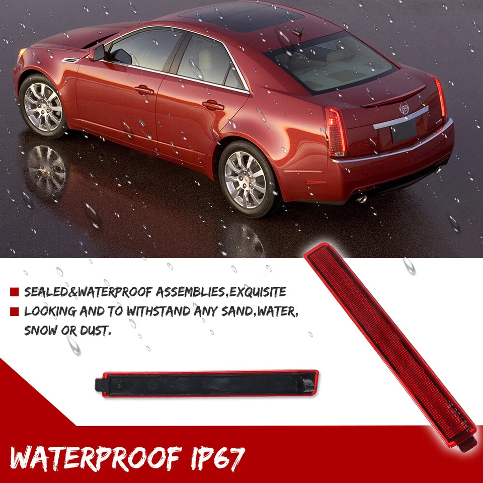 2x reflectores de luz de señalización lateral de parachoques trasero rojo para Cadillac CTS CTS-V 2008-2013 Foto 4 de 4