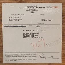 1951 Billhead Connecticut Hartford Fuller Brush Company