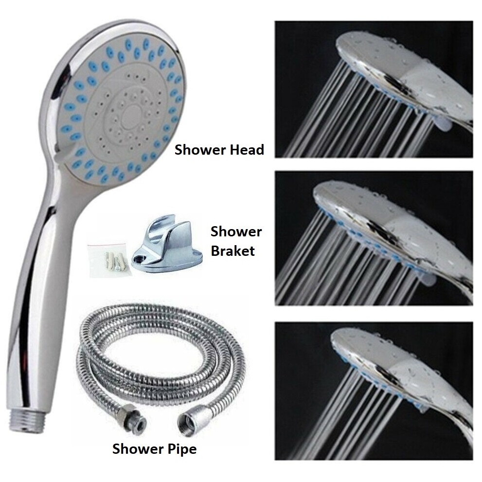 Shower Head And Hose Set Universal High Pressure Chrome Water Saving ...