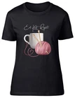 Eat Knit Repeat Womens T-Shirt Knitting Sewing Lover Ladies Gift Tee