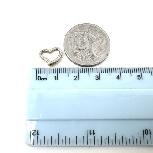9ct 375 Yellow Gold Pendant - Love Heart - Hollow - 9.5mm - Very Small - Picture 5 of 7