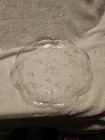 Vintage Anchor Hocking 12" Savannah Clear Round Glass Floral Pattern Plater