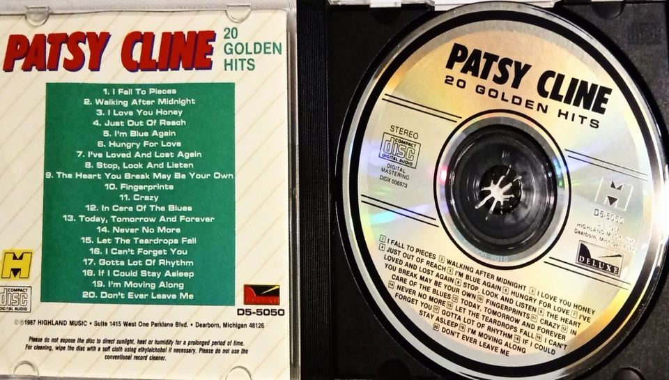 PATSY CLINE - 20 Golden Hits - CD 1987 Highland Music, VERY GOOD  - Image 2 of 3