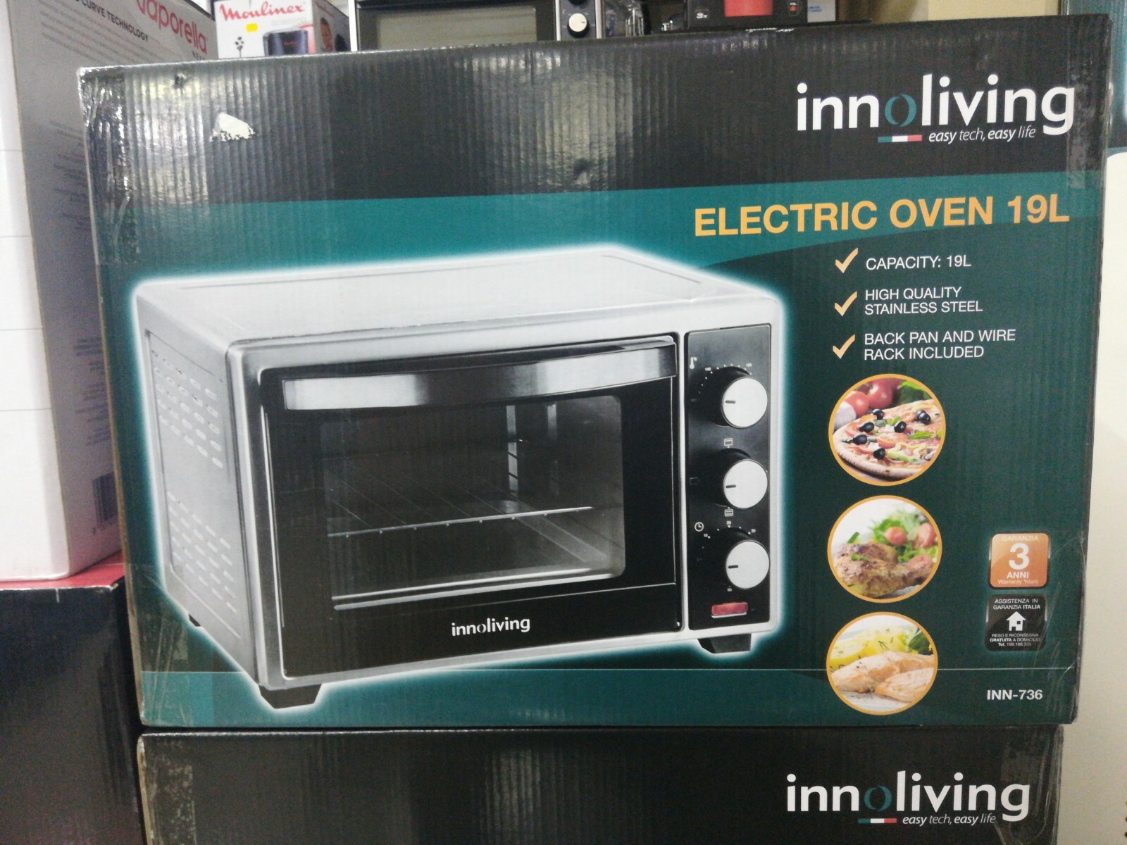 Fornetto elettrico Forno inox INNOLIVING 19 Lt. Inn 736 Garanzia 3 anni |  Acquisti Online su eBay