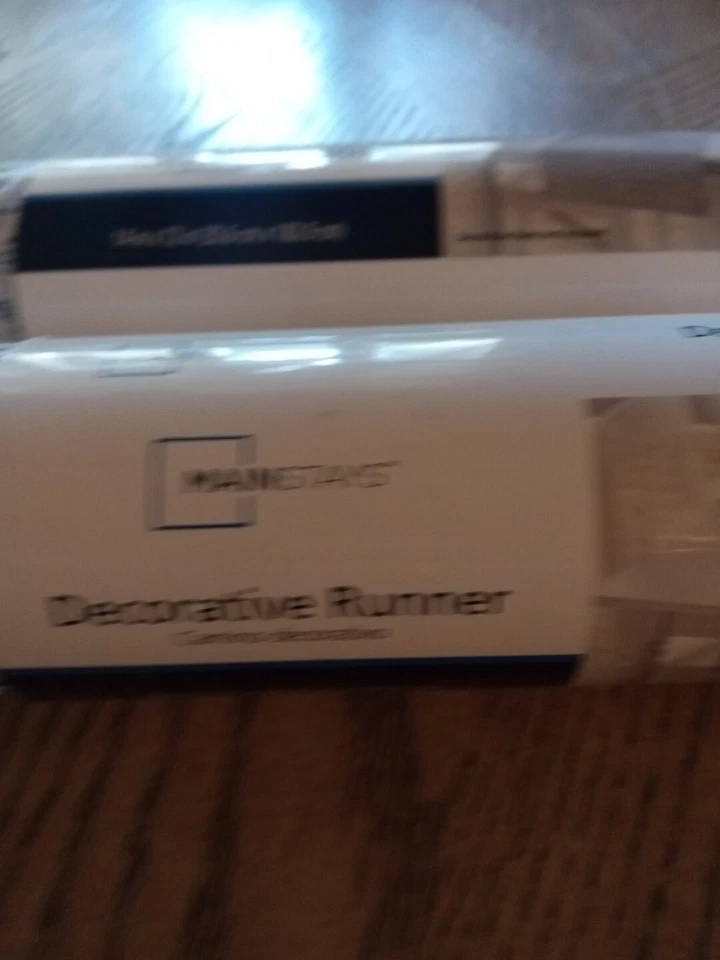 Mainstays Decorative Runner 14" x 72" Blue & White. Set Of 2 New With Tags - Image 3 of 4