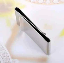 Double-Sided Money Clip Wallet - Stainless Steel Credit Card Holder, Slim Design