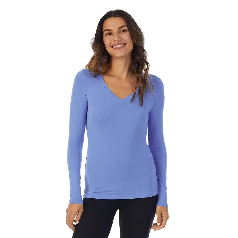 Cuddl duds women's softwear with stretch long sleeve crew neck top top