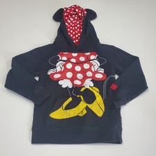 Disney Parks Kid  s Minnie Mouse Hoodie w/ Ears  Dress Print Size Medium Youth