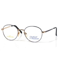 Vintage CHARMANT Titanium 7912 Gold Round Eyeglasses 52-18-135mm B136