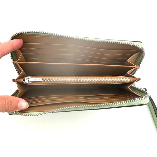 Coach Long Zip Around Wallet Pale Pistachio Green Leather C4451 - Picture 4 of 4