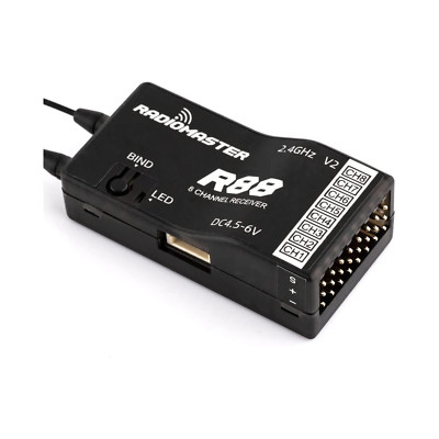RADIOMASTER R88 V2 Receiver 8ch Frsky D8 / D16 and Futaba SFHSS