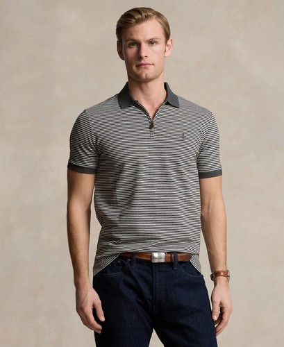 Polo Ralph Lauren Men's Classic Fit Mesh Polo Shirt Black Heather, S - 第 1/4 張圖片