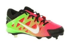 Nike Men/Women's Hyperdiamond Baseball Cleat Black/White/Green/Pink Size 9