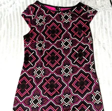 Blu Sage Sleeveless Knit Stretch Dress Size Small Magenta Pink Black Purple