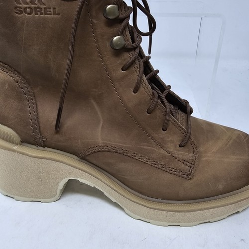 Sorel Womens 6.5 Hi Line Lace Up Umber Ceramic Tan *Scuffs* Leather Booties - 第 4/11 張圖片