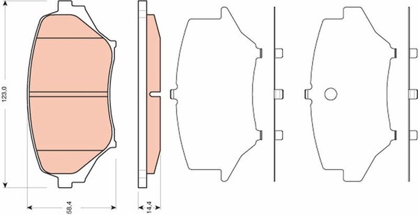 TRW GDB3401 Bremsbelagsatz, Scheibenbremse FüR Mazda-image