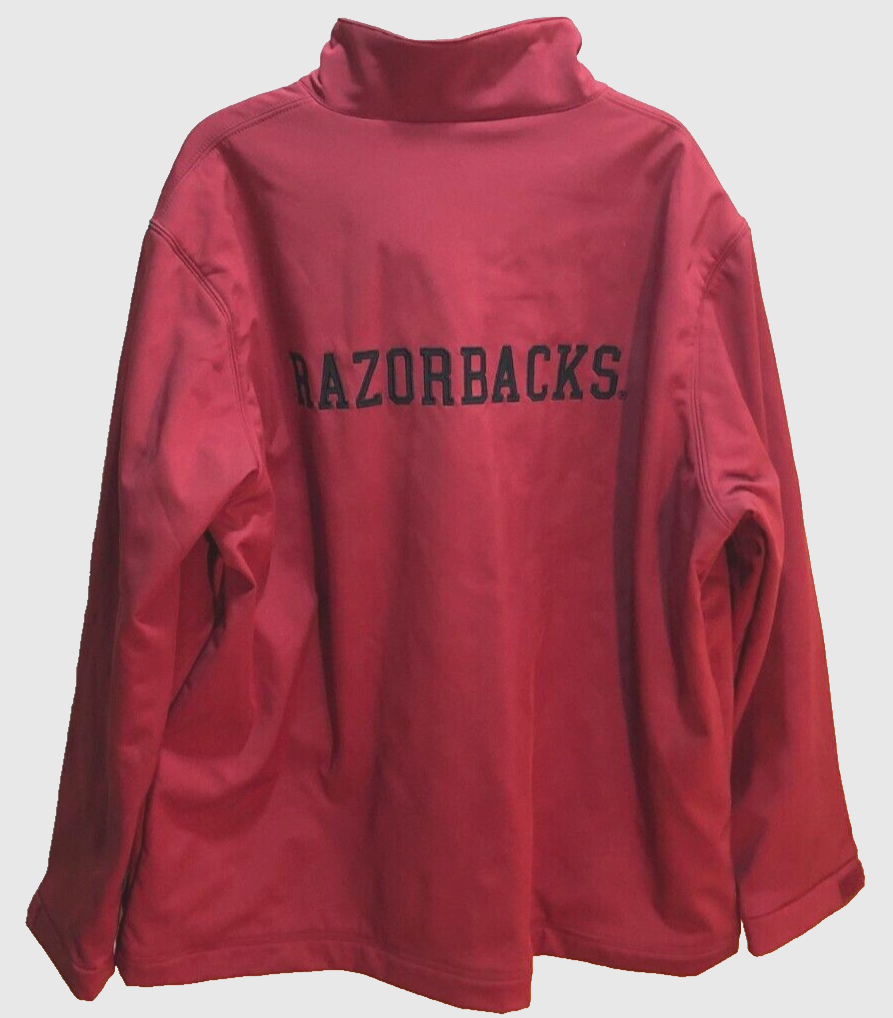 Arkansas Razorbacks NCAA Vintage 90s SEC Cardinal Red Sewn Full Zip Jacket 2XL