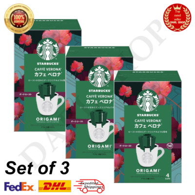 Starbucks Origami Café Verona Drip Coffee 4 Packs x3 Set Dark