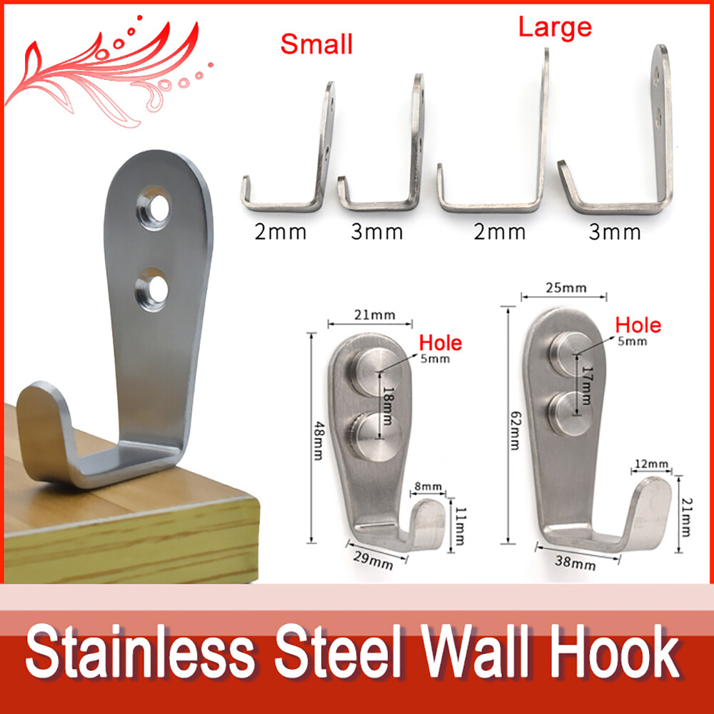 Stainless Steel Hooks Heavy Duty Wall-Mounted Door Rope Towel Hanger Coat  Hook