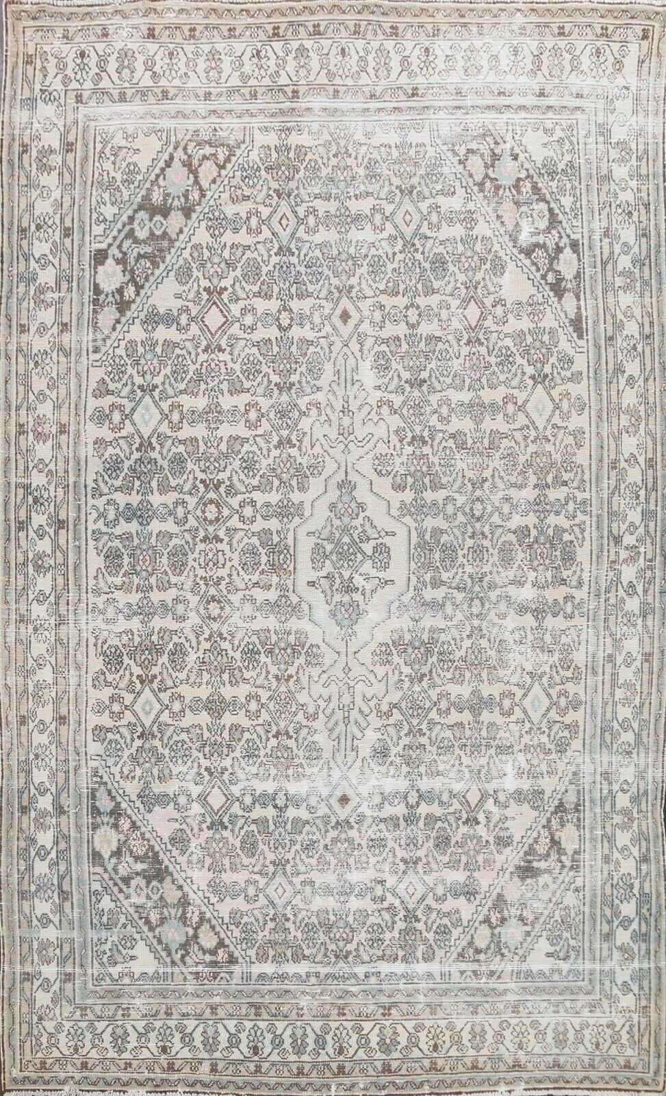 7x10 Semi Antique Muted Traditional Area Rug Hand-knotted Wool Evenly Low Pile