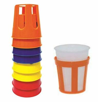 Sottobicchieri Antivento Di Plastica - 8 Pezzi Multicolor Per Feste E Giardino - Foto 4