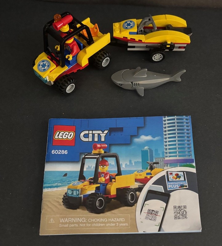 LEGO CITY Beach Rescue ATV Set 60286 Complete with Minifig and Manual 