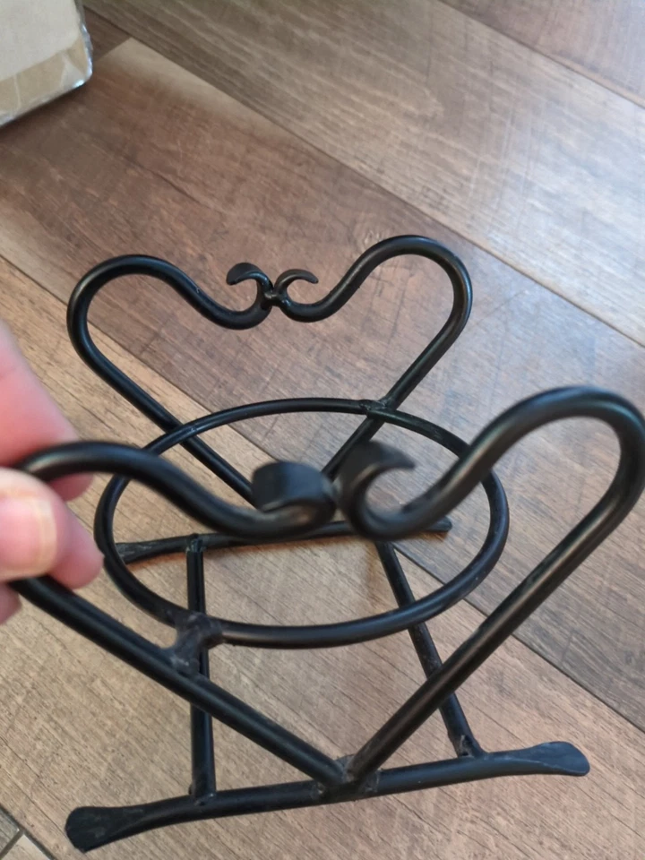 Candelabro mediano de hierro forjado vintage corazón negro tarro 5 pulgadas Foto 4 de 4