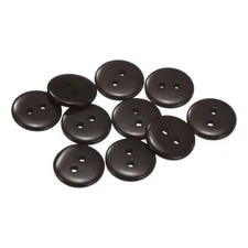 10pcs Sewing Button 12.5mm 2 Holes Resin Round Craft Buttons Dark Brown