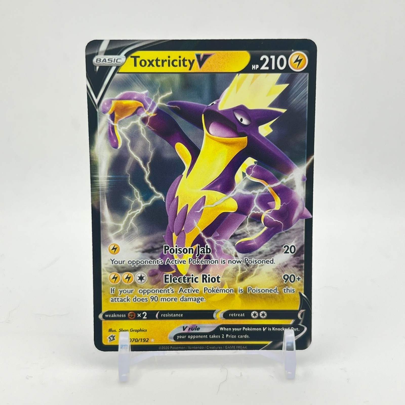 Toxtricity V 70/192 Rebel Clash Holo Rare V NM