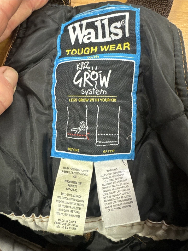 Mono de trabajo con tirantes forrado acolchado resistente Walls talla XS (4/5) marrón. Kids Grow Foto 4 de 4