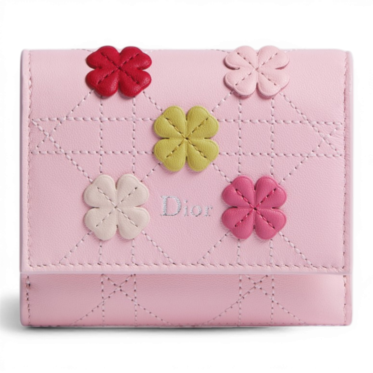 Dior Jardin Lotus Wallet w/ Clover Charm Japan Exclusive