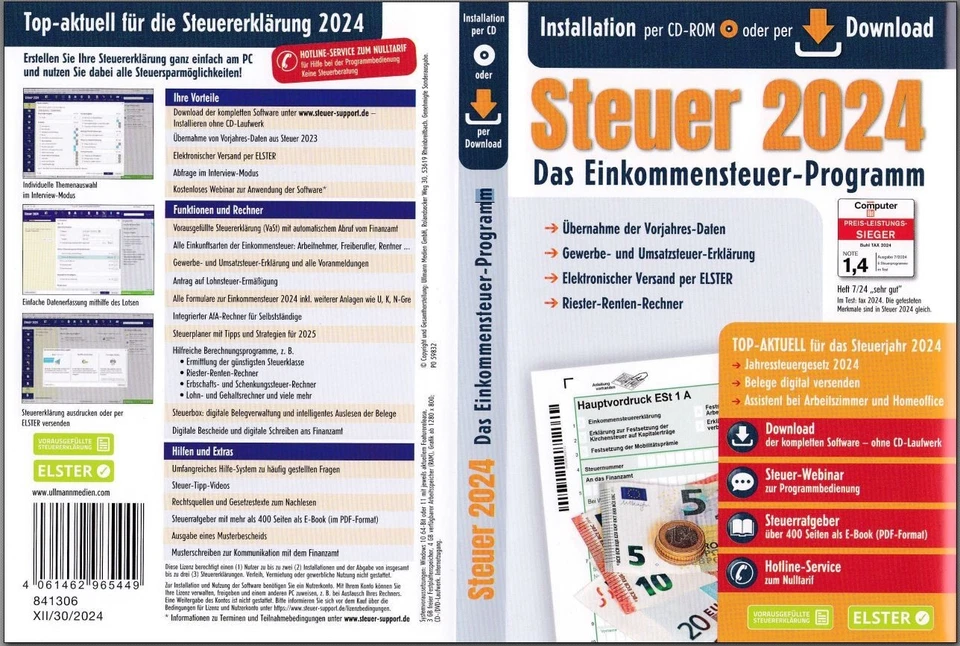 ALDI Steuersoftware 2024 Steuererklärung - CD oder Installations-Key per Email - Bild 4 von 4