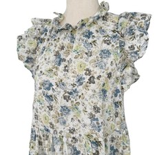 En Saison Floral Cottagecore Dress MED Midi Ruffle Sleeveless Feminine
