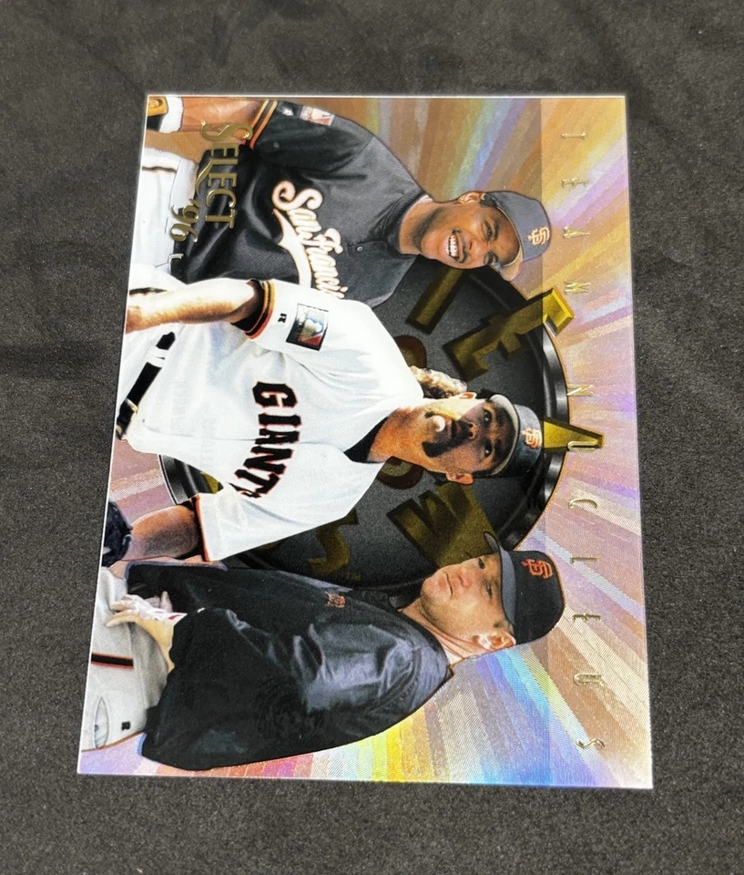 Seleccionar "núcleo de equipo" 1996 Barry Bonds/Matt Williams/Rod Beck raro/impresionante inserto Foto 4 de 4