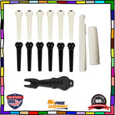 12Pcs Acoustic Guitar Bridge Pins, Guitar String Pins Pegs with Bridge Pin Pulle