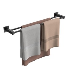 Black Double Towel Bar 24 Inch, Double Towel Racks for Bathroom Wall, Heavy D...