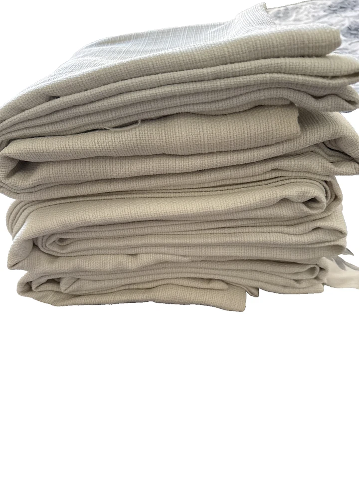 Pottery Barn White Textured Blend Curtain Cotton Blend Classic 96 X50 3 Panels - Image 2 of 4