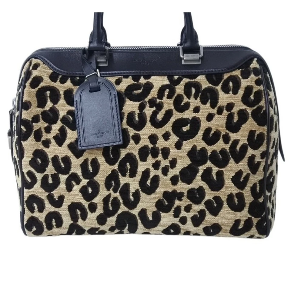 Bolsa de mão Louis Vuitton leopardo Speedy 30 bege estampa animal couro LV M97396 A - Imagem 2 de 4