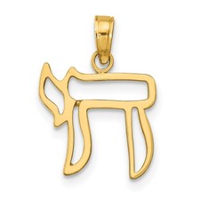 14k Chai Cut-out Pendant Bracelet Necklace