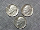 Roosevelt Dimes (Lot Of Three) : 1946P, 1959 P, 1957 P.