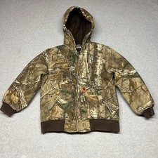 Carhartt Youth Hooded Jacket Coat Winter Quilted Realtree Camo Kids M 10-12