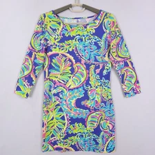 Lilly Pulitzer MARLOWE Dress Paisley Long Sleeve  Size XS Boat Neck