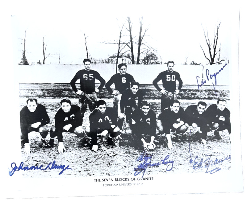 Fordham Seven Blocks of Granite Multi-signed 8x10: Druze Paquin Babartsky Franco