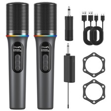 Wireless Microphone, Professional Handheld Dynamic Mic with Rechargeable Receive