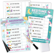 Magnetic Morning  Bedtime Routine Chart for Kids - Customizable Toddler Dail...