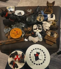 Large Lot of 39 Scottish Terrier Scottie Dog Figurines Trinkets Vintage Mixed